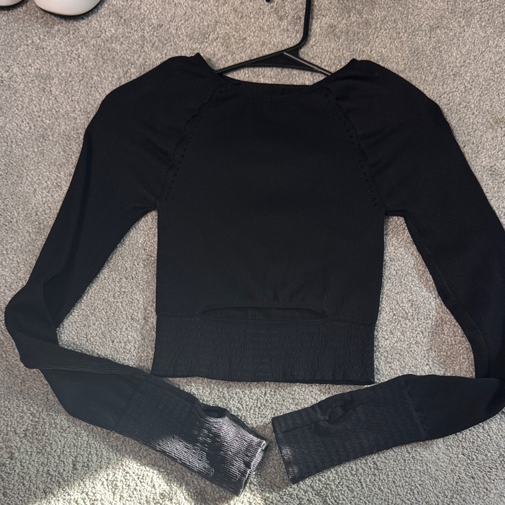 Free People Black Crop Top